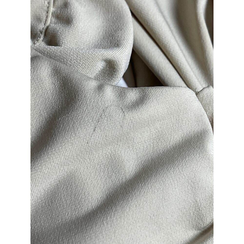 Abercrombie & Fitch Beige Khaki Colorblock Cutout Ruched Mini Bodycon Dress ST - Picture 7 of 7